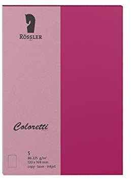 Rössler 220719546 Coloretti Doppelkarten B6hd, hoch, Amarena, 5 Stück
