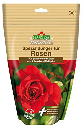 Florissa Natürlich BIO Rosendünger mit Langzeitwirkung, für üppige Blüte, mit ProtoPlus, pelletiert, 2 kg für 20 m2