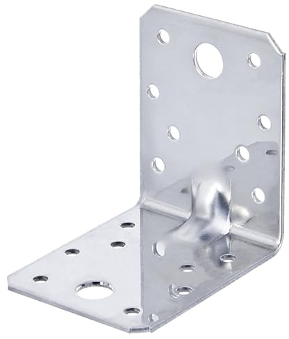 Alberts 335212 Schwerlast-Winkelverbinder mit Sicke | Edelstahl | 70 x 70 x 55 mm