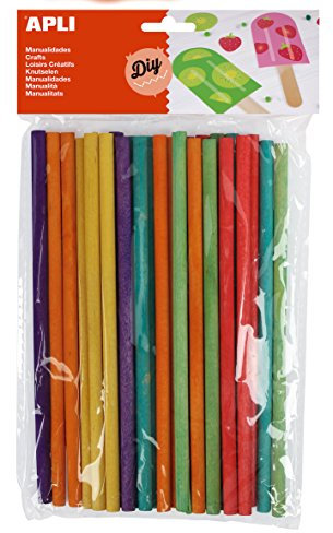 APLI Kids 13482 - Bolsa palo redondo madera color 150 x 5 mm, 25 uds