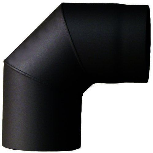 Jeremias Ofenrohr-Bogen 130 mm, 90 Grad, schwarz, FERRO1454130