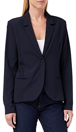 Kaffe Femme Kaffe Women's Classic with Long Sleeves Jersey Single Breasted Blazer, Midnight Marine, 36 EU