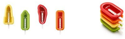 Lékué - Molde para helado icónico, 4 unidades, multicolor + 4 moldes para polos