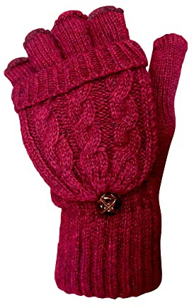 TOSKATOK® Ladies Womens Cable Knit Soft Winter Woolly Fingerless Gloves Mittens