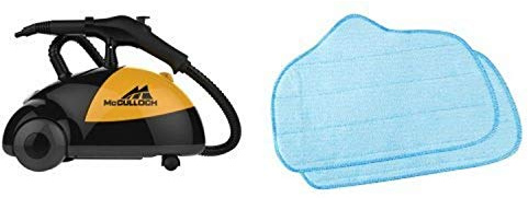 McCulloch MC1275 Heavy-Duty Steam Cleaner & Steamfast Replacement Microfiber Mop Pad for Steamfast SF-275/SF-370 and McCulloch MC1275 (2-Pack)