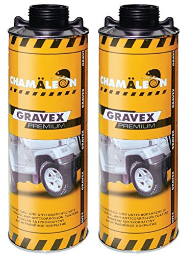 Chamäleon Unterbodenschutz 2x1KG schwarz, weiß, grau Bitumen für Spritzpistole Steinschlagschutz Karroseriereparatur