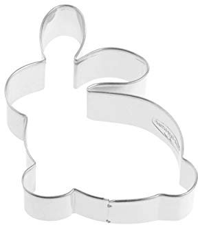 Dr. Oetker Ausstecher Hase Sitzend Klein – Weißblech/Verzinnt, Osterbacken, 85x65x25mm, 2 Jahre Garantie, Designed in Germany, Silber