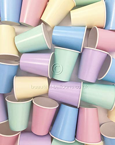 Beautiful Balloons 35 x Pastel Rainbow Ice Cream Shade Paper Party Cups