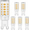 Ugvmn G9 LED Bombillas Blanco cálido 5W Equivalente a 28W 33W 40W Halógeno Bombillas, G9 Enchufe Lámparas para Cristal Techo Luces, 2700K, CA 220-240V, 400LM, sin parpadeo, no regulable, paquete de 5