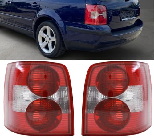 DM Autoteile 60002 Rückleuchten SET Rot Weiß kompatibel für VW PASSAT 3BG 3B6 Variant Kombi 2000-2005