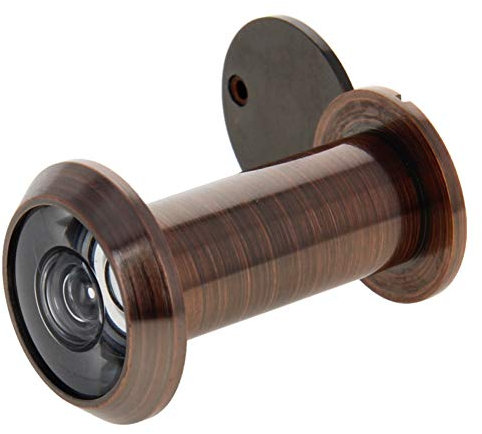 Othmro Spioncino di sicurezza per porta, 1 pezzo, diametro del foro 14 mm, in metallo, a 200 gradi, con copertura rotante per la privacy, per porte spesse 35-60 mm, durevole spioncino per casa,