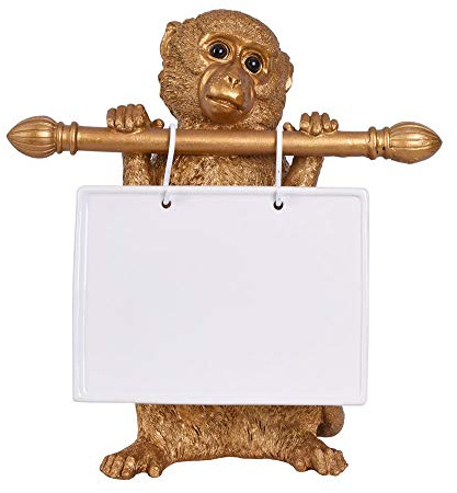 Keramik Whiteboard AFFE Gold Schreibtafel Affenfigur Board Memoboard Monkey neu cw229 Palazzo Exklusiv