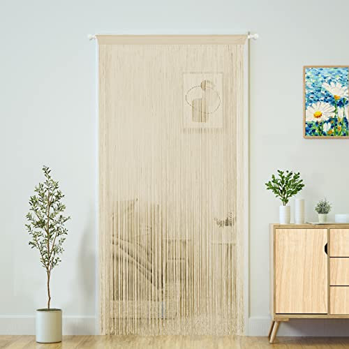 YaoYue Fadenvorhang, Türvorhänge, Boho, Hippie, hängende Terrasse, Quasten, Bildschirm, Wohnzimmer, Dekoration, Schlafzimmer, Wand, Fenster, Schrank, Küche, Fransen-Trennwand, Wandteppich, 100 x 200