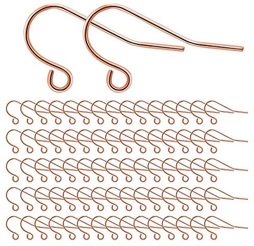 Ohrring Haken 925 Sterling Silber Ohrhaken für DIY Ohrhänger Schmuckherstellung Ohring Zubehör 300 Stück, Roségold