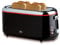 KHG Toaster TO-1301LSS | Langschlitztoaster 4 Scheiben Schwarz glänzend 1300 W | mit Brötchenaufsatz, 7 Röstgradstufen mit Bräunungsgradkontrolle, Krümelfach, Auftau- und Aufwärmfunktion
