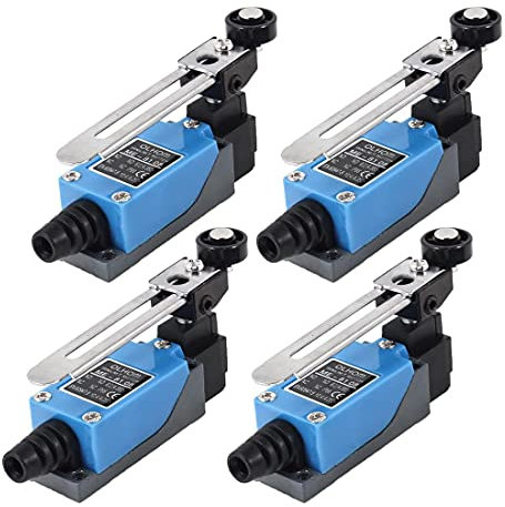 GUUZI 4 pezzi ME-8108 Interruttore di Finecorsa Momentaneo Braccio Leva A Rullo Regolabile NC-NO CNC Mill Router Laser Plasma Compatibile con Ar-Duino 0~250V/5A