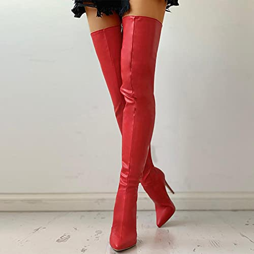 ZXCN Noir Sexy au-dessus du genou botte femmes talons hauts chaussures dames cuissardes bottes hautes printemps cuir longues femme