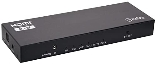 HDMI 4K 60Hz Wahlschalter/Splitter 2 Eingabegeräte 4 Ausgabeanzeigen & Audio
