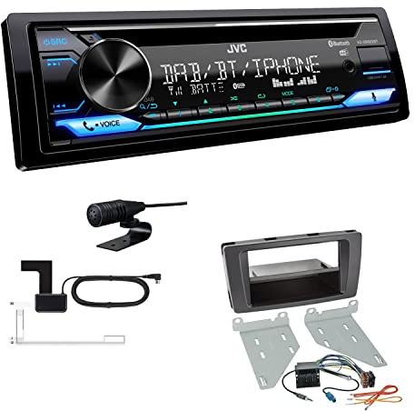 JVC KD-DB922BT 1-DIN Autoradio CD-Receiver Bluetooth DAB+ Digital Radio Einbauset passend für Skoda Octavia II Octavia Scout 2004-2013 schwarz