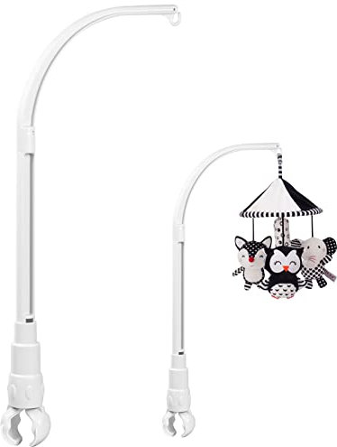 Cozlly Babybett Mobile Halterung, Bettglocke Halterung, Mobile Gestänge Weiss Kinderbett Mobile Halterung, Babybett Glocke Halterung Arm Halterung für Hängende Bett Glocken und Spielzeug,58cm/23inch