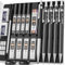 Nicpro 5 Stücke Schwarz Metall Druckbleistift Set im Etui, Künstler Bleistifte mit 9 Dosen Ersatzminen 0,3, 0,5, 0,7, 0,9 und 2 mm (2H HB 2B 4B Farbe), 2 Radiergummis, zum Skizzieren und Zeichnen