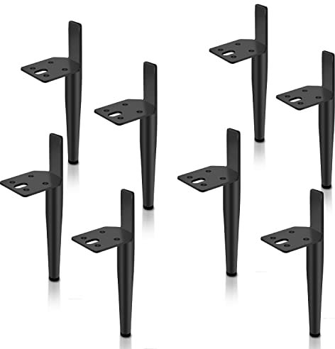 Izrielar 12er Set Möbelfüße, Metall Möbelbeine Höhe 13cm, Schwarz Tischbeine Belastbar bis 600 Kg, Sofafuß Ersatz Schrankfüße für TV-Schrank, Couchtisch, Bett und Sofa