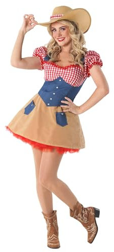 Fun Shack Ladies Cowgirl Costume - Adult Cowgirl Outfit, Western Dress, Cowboy Costume for Women, Fancy Dress, X-Large