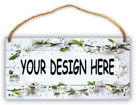 Cartello in Legno Personalizzato Rustico da Appendere Con la Tua Immagine/Logo/Testo per la Porta della Cabina e Decorazione del Garage