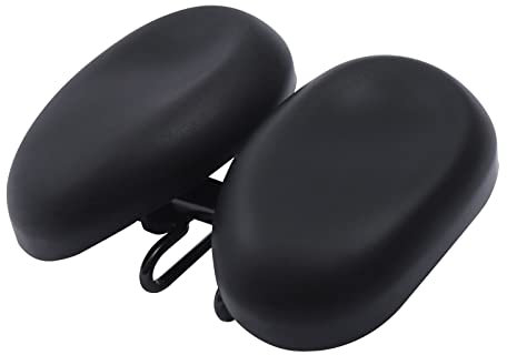 Zwei-Sitzer-Fahrradsattel,MTB Rennrad Fahrradsattel aus PVC Leder Wasserdicht für Damen und Herren ergonomisch verstellbar doppelt gepolstert nasenlos