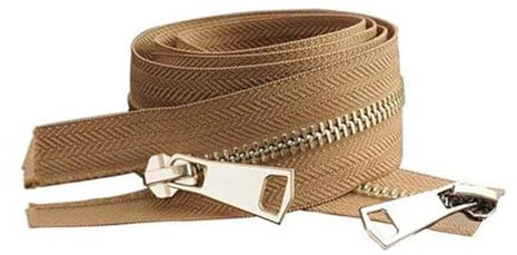 Cerniera in metallo 20-80cm 5# cursori doppi a apertura a doppia cerniera in metallo, Marrone, Zipper oro 40cm