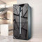 Fridge Wraps Kitchen Fridge Stickers Cover Full Doors, Fridge Sticker Full Covering Door Fridge Covers Skins Wall Stickers for Kitchen Decal, Modern Black Triangle Geometry