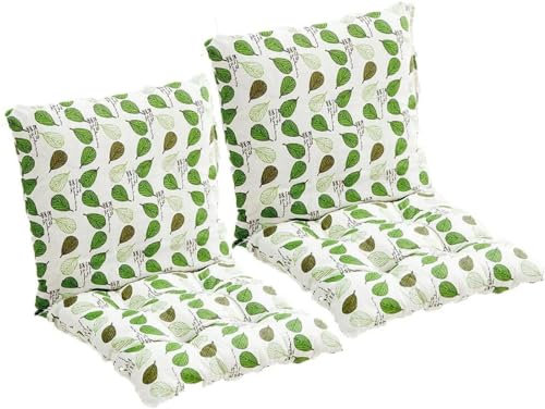 MLordoarf 2 Stück Stuhlkissen mit Rückenteil Sitz, Rückenkissen mit Bänder, Niedriglehner Auflage Polsterauflage Gartenstuhl (40X80cm)
