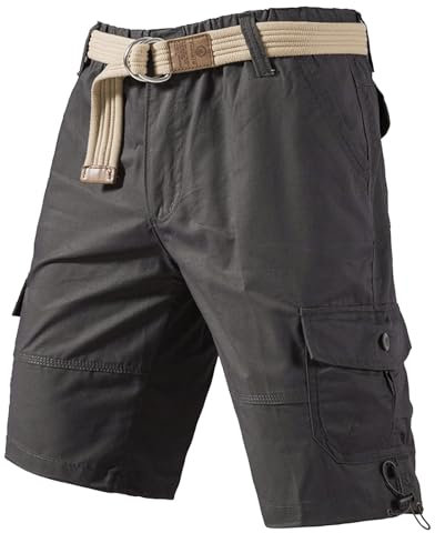 RUMAOZIA Kurze Hosen Herren Cargo Shorts Herren mit Taschen Bermuda Wanderhose Chino Stretch Sommer Hose Wandershorts Arbeitsshorts Arbeitshosen Männer Kurz Cargohose