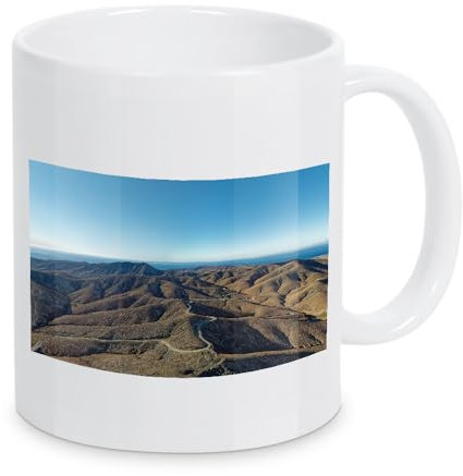 artboxONE Tasse Fuerteventura - Bergpass Cardon von Dienstleistungsdrohne.de - Kaffeetasse Natur