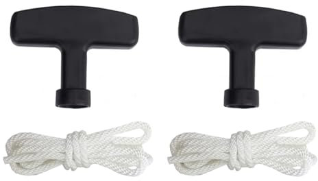 Lawn Mower Pull Cord Kit, 2 Pack Nylon Recoil Starter Rope with Universal Replacement Straps for Gasoline Engines, Chainsaws
