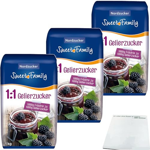 usy Bundle für Sweet Family Gelierzucker 1:1 3er Pack (3x1kg Packung) + usy Block