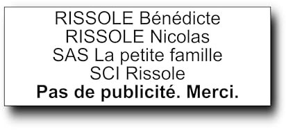 Plaque Boite aux Lettres Personnalisable - 12x5 cm - 1 à 6 Lignes - Etiquette Boite aux Lettres - Sonnette - Porte - Autocollant - Plaques avec Nom - Gravée (Blanche)