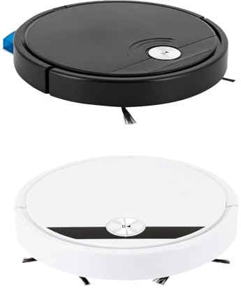 SOPERIT Saugroboter mit Wischfunktion 3-in-1-Funktion Round Kehrmaschine Fernbedienung Anti-Fall-Design Multifunktions-Kehrmaschine App Fernbedienung15W für Böden Fliesen (Weiß)