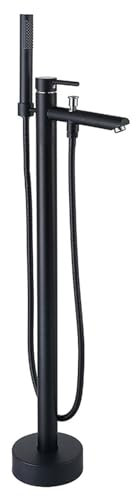 XJTNLB Robinet Baignoire Ilot Noir Mitigeur Bain Douche Mitigeur Monocommande Rotatif à 360° Robinets de Douche et de Baignoire