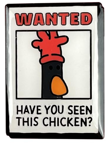 Pawprint Family | Feathers McGraw Wanted Poster Enamel Pin Badge | Wallace and Gromit Official Merchandise