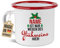Tassendruck Personalisierte Weihnachtstasse mit Name - Ist nur wegen des Glühweins hier - Geschenk für Freunde, Familie | Geschenk zu Weihnachten, 300 ml Emaille, bruchsicher, Roter Rand