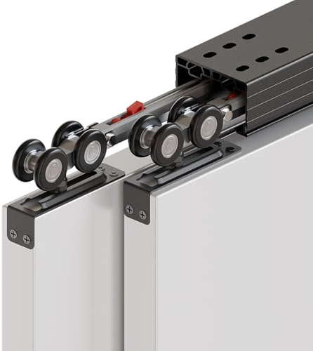 AONAYIOA 182,9 cm / 1,8 m Bypass-Schiebetür-Hardware-Schiene, robuste Aluminium-Schranktür-Hardware, Bypass-Tür-Hardware, Soft-Close-Scheunentor-Hardware-Kit (ohne Tür)