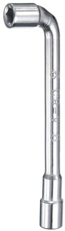 sourcing map L Shaped Angled Hex Socket Wrench 6mm 45# Steel Double Ended Metric 6 Point Tubular Socket Spanner for General Repairing, Pipeline, Bicycle Car Maintenance