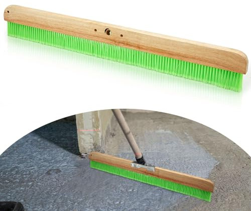 Yiyiring 1 Pcs 36 Inches Green Concrete Broom Finishing Soft Without Handle Soft Flow Through Brush with Mounting Threads for Concrete Finishes, Hard Floors, Yards