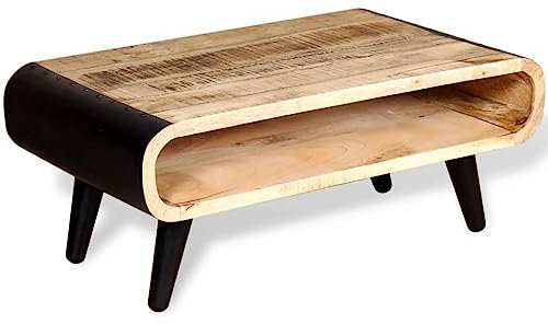 HEFZGDB Couchtisch Raues Mangoholz 90x55x39 cm Couchtisch Landhausstil Couchtisch Klein Wohnzimmertisch Klein Wohnzimmer Tisch Für Couch für Innenhof Balkon Café Garten