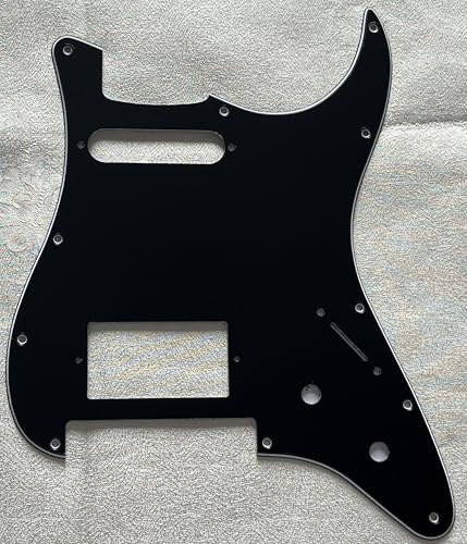 Pickguard für Strat Floyd Rose Tremolo HS Humbucker Style Gitarre Schlagbrett Schlagplatte (3-lagig, schwarz)