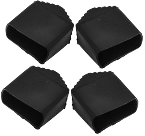 Veemoon Lot de 4 Couvre-Pieds d'Échelle Antidérapants en Caoutchouc Protection pour Sol Conception Carrée Faciles à Installer Accessoires pour Échelles Pliantes 2X4Cm