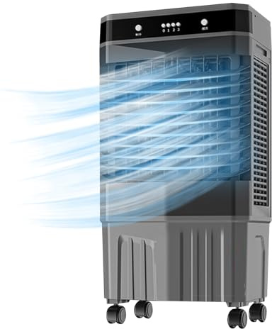 Portable Evaporative Air Cooler, 10.5 Gallon Large Capacity, 3-in-1 Cooling Function with Ice Packs for Home Office Use
