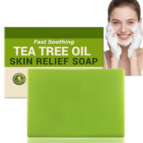 Lor/Avey Relief Soap Bar,Tea Tree Soap Bar Antifungal,Lora/Vey Tea Tree Oil Soap,Natural Body Soap,Natural Foot & Body Soaps for Healthy Skin,Effective Cleaning for Bo/dy,Suitable for All Skin Types