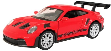 Toi-Toys Porsche 911 (992) GT3 RS Modellauto aus Metall mit Rückzug Modell Auto Spielzeugauto 4-Farben 74 (Rot)